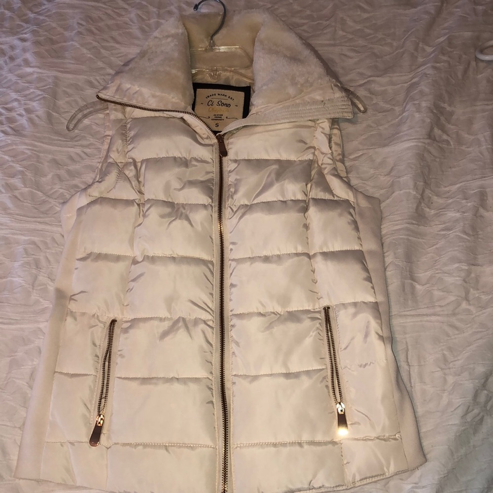 White fur-lined vest!!
